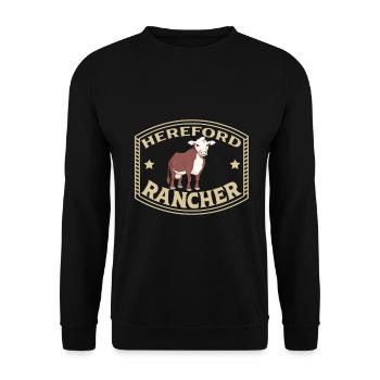 Hereford Beef - Hereford Rancher - Unisex Sweatshirt - black - Front - Alina (178cm) & Michal (187cm)