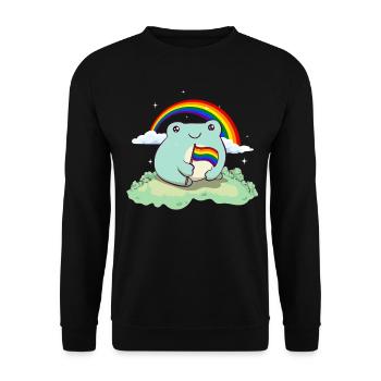 Gay Pride Rainbow Flag Mignonne Grenouille - Sweat-shirt Unisexe - noir - Devant - Alina (178cm) & Michal (187cm)