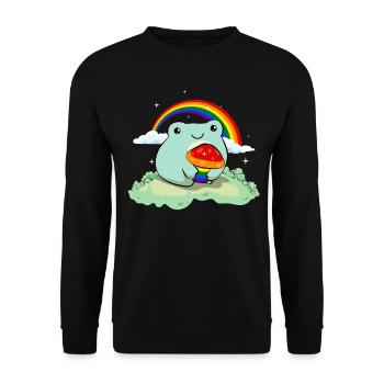 Gay Pride Rainbow Flag Mignonnes Grenouilles - Sweat-shirt Unisexe - noir - Devant - Alina (178cm) & Michal (187cm)