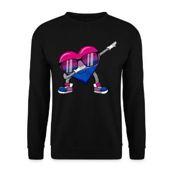 Bi Pride Bisexual Flag Saint-Valentin Coeur - Sweat-shirt Unisexe - noir - Devant - Alina (178cm) & Michal (187cm)