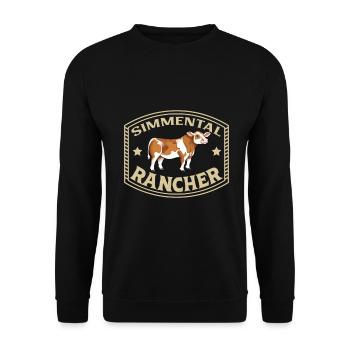 Fleckvieh Beef - Simmental Rancher - Unisex Sweatshirt - black - Front - Alina (178cm) & Michal (187cm)