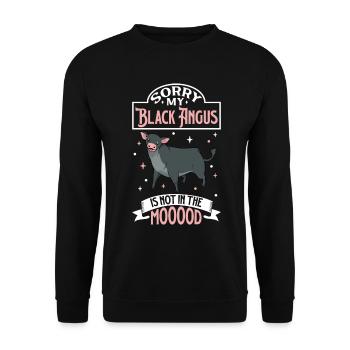 Pas d’humeur - Black Angus - Sweat-shirt Unisexe - noir - Devant - Alina (178cm) & Michal (187cm)