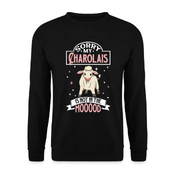 Not in the mood - Charolais - Unisex Sweatshirt - black - Front - Alina (178cm) & Michal (187cm)