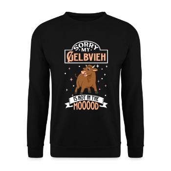 Not in the mood - Gelbvieh - Unisex Sweatshirt - black - Front - Alina (178cm) & Michal (187cm)