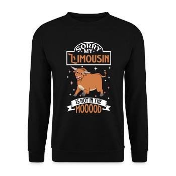 Not in the mood - Limousin - Unisex Pullover - Schwarz - Vorne - Alina (178cm) & Michal (187cm)