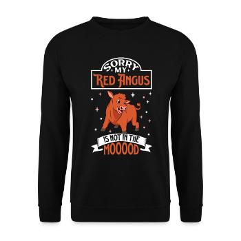 Pas d’humeur - Red Angus - Sweat-shirt Unisexe - noir - Devant - Alina (178cm) & Michal (187cm)