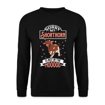 Not in the mood - Shorthorn - Unisex Sweatshirt - black - Front - Alina (178cm) & Michal (187cm)
