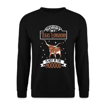 Not in the mood - Texas Longhorn - Unisex Sweatshirt - black - Front - Alina (178cm) & Michal (187cm)