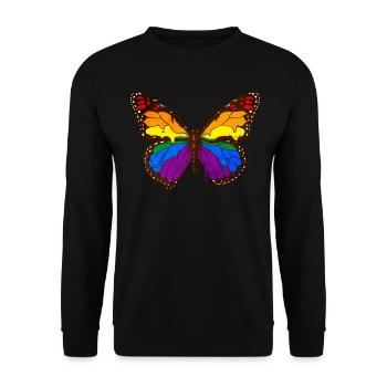 Gay Pride Rainbow Flag Butterfly - Sweat-shirt Unisexe - noir - Devant - Alina (178cm) & Michal (187cm)