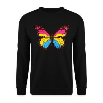 Pansexual Pride Pan Flag Butterfly Subtle - Unisex Sweatshirt - black - Front - Alina (178cm) & Michal (187cm)