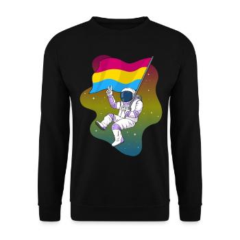 Pansexual Pride Pan Flag Space Astronaut Subtil - Sweat-shirt Unisexe - noir - Devant - Alina (178cm) & Michal (187cm)