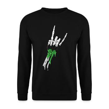 Demiromantique Fierté Flag Devil’s Horn Squelette S - Sweat-shirt Unisexe - noir - Devant - Alina (178cm) & Michal (187cm)
