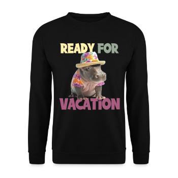 Ready For Vacation für einen Strandurlaub - Unisex Pullover - Schwarz - Vorne - Alina (178cm) & Michal (187cm)