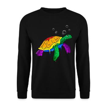 Gay Pride Rainbow Flag Sea Turtle - Sweat-shirt Unisexe - noir - Devant - Alina (178cm) & Michal (187cm)
