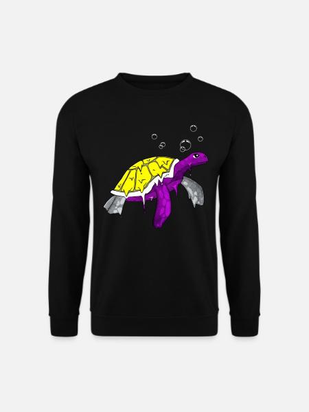 Nicht binär Stolz Flagge Meeresschildkröte Subtil - Unisex Pullover - Schwarz