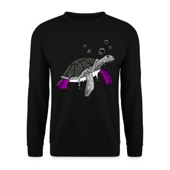 Asexual Pride Ace Flag Sea Turtle Subti - Sweat-shirt Unisexe - noir - Devant - Alina (178cm) & Michal (187cm)