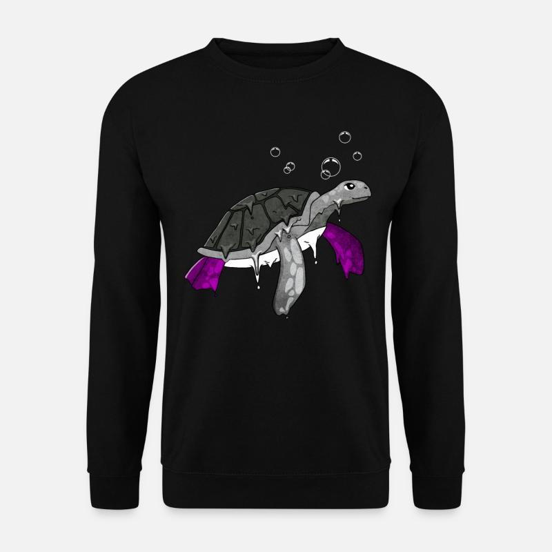 Asexuelle Stolz Ace Flagge Meeresschildkröte Subti - Unisex Pullover - Schwarz