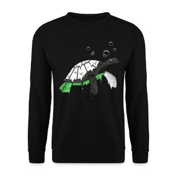 Demiromantique Fierté Flag Tortue de Mer Subt - Sweat-shirt Unisexe - noir - Devant - Alina (178cm) & Michal (187cm)