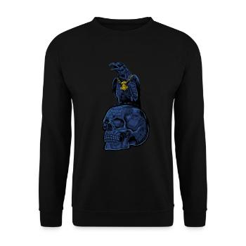 Corbeau gothique avec Mjölnir sur le crâne - Gothique - Sweat-shirt Unisexe - noir - Devant - Alina (178cm) & Michal (187cm)