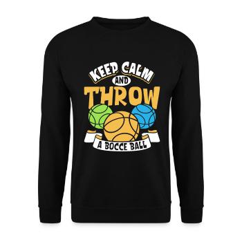 Keep Calm and Throw a Bocce Ball - Boccia - Unisex Sweatshirt - black - Front - Alina (178cm) & Michal (187cm)