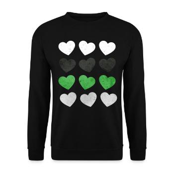 Demiromantic Pride Flag Hearts Subtle LGBTQ - Unisex Sweatshirt - black - Front - Alina (178cm) & Michal (187cm)