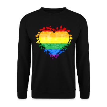 Gay Pride Rainbow Flag Heart Sublte - Sweat-shirt Unisexe - noir - Devant - Alina (178cm) & Michal (187cm)