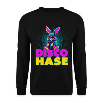 Disco Hase Tanz Tanzen - Unisex Pullover - Schwarz - Vorne - Alina (178cm) & Michal (187cm)