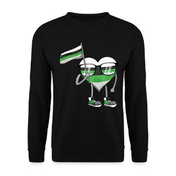 Demiromantique Fierté Flag Coeur Sublte LGBTQ - Sweat-shirt Unisexe - noir - Devant - Alina (178cm) & Michal (187cm)