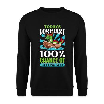 Heute wird es nass - Drachenboot - Unisex Pullover - Schwarz - Vorne - Alina (178cm) & Michal (187cm)