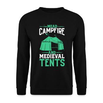 Mead campfires and medieval tents - Unisex Sweatshirt - black - Front - Alina (178cm) & Michal (187cm)