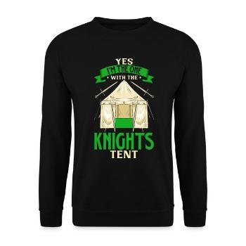 I'm the one with the knight's tent - Unisex Sweatshirt - black - Front - Alina (178cm) & Michal (187cm)