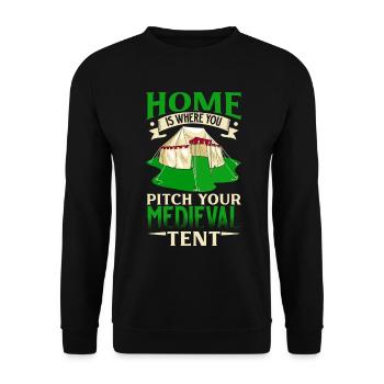 La maison est une tente au Moyen Âge - Sweat-shirt Unisexe - noir - Devant - Alina (178cm) & Michal (187cm)