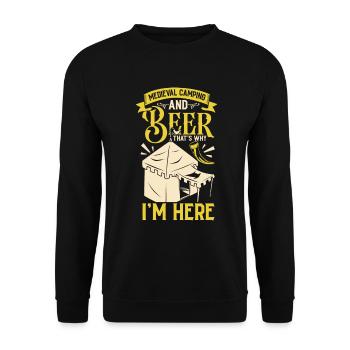 Medieval camp and beer - Medieval Camping - Unisex Sweatshirt - black - Front - Alina (178cm) & Michal (187cm)