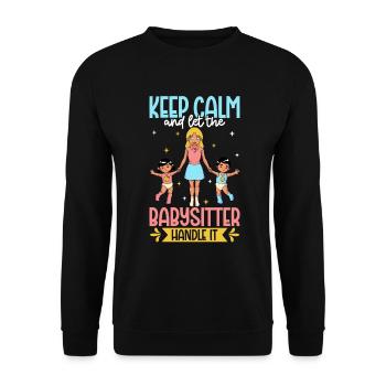 Let the babysitter do it - Nanny - Unisex Sweatshirt - black - Front - Alina (178cm) & Michal (187cm)