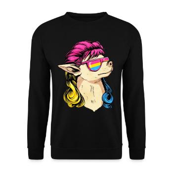 Pansexual Pride Pan Flag Mullet Chihuahua Dog - Sweat-shirt Unisexe - noir - Devant - Alina (178cm) & Michal (187cm)