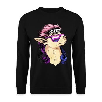 Genre Fluid Pride Flag Mullet Chihuahua Hun - Sweat-shirt Unisexe - noir - Devant - Alina (178cm) & Michal (187cm)