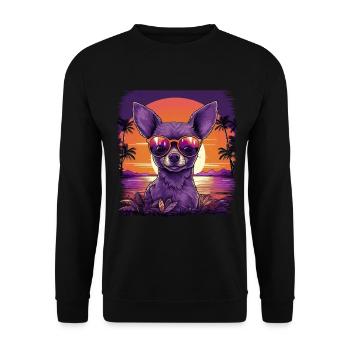 Chihuahua Hund Hunderasse - Unisex Pullover - Schwarz - Vorne - Alina (178cm) & Michal (187cm)