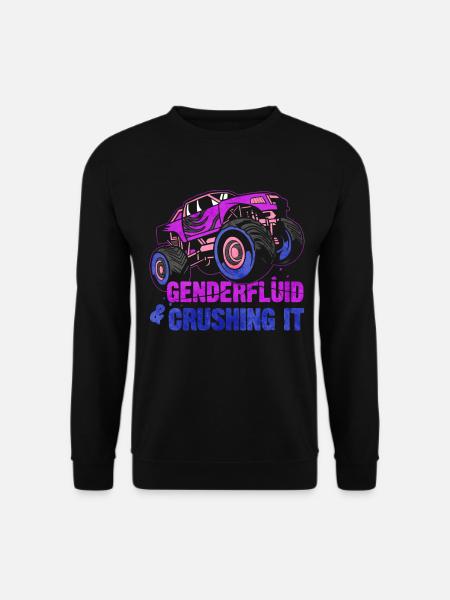 Gender Fluid Pride Monster Truck - Unisex Pullover - Schwarz