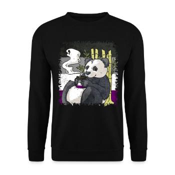 Asexual Pride Ace Flag Panda Coffee Sublte LGBT - Unisex Sweatshirt - black - Front - Alina (178cm) & Michal (187cm)