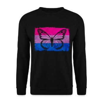Bi Pride Bisexual Flag Butterfly Sublte LGB - Sweat-shirt Unisexe - noir - Devant - Alina (178cm) & Michal (187cm)