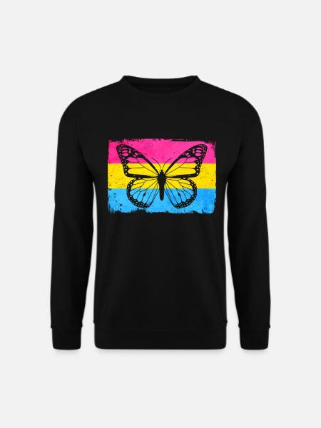 Pansexuelle Stolz Pan Flagge Schmetterling Sublte - Unisex Pullover - Schwarz
