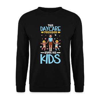 Children in day care - Childminder - Unisex Sweatshirt - black - Front - Alina (178cm) & Michal (187cm)