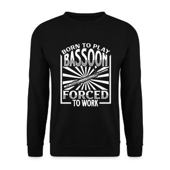 Né pour jouer du basson - basson - Sweat-shirt Unisexe - noir - Devant - Alina (178cm) & Michal (187cm)
