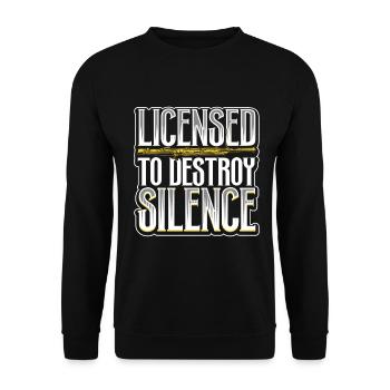 Lizenz zum Krach machen - Fagott - Unisex Pullover - Schwarz - Vorne - Alina (178cm) & Michal (187cm)