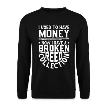 Ich habe eine Reed Sammlung - Fagott - Unisex Pullover - Schwarz - Vorne - Alina (178cm) & Michal (187cm)