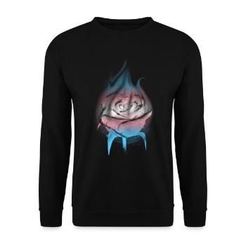 Fierté transgenre Drapeau trans brûlant Rose Sub - Sweat-shirt Unisexe - noir - Devant - Alina (178cm) & Michal (187cm)