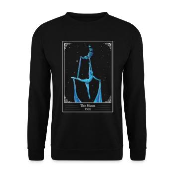 Aérien Soie Acrobate Aérien Carte de Tarot La Lune - Sweat-shirt Unisexe - noir - Devant - Alina (178cm) & Michal (187cm)
