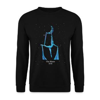 Aerial Silk Luftakrobatin Tarotkarte Der Mond - Unisex Pullover - Schwarz - Vorne - Alina (178cm) & Michal (187cm)