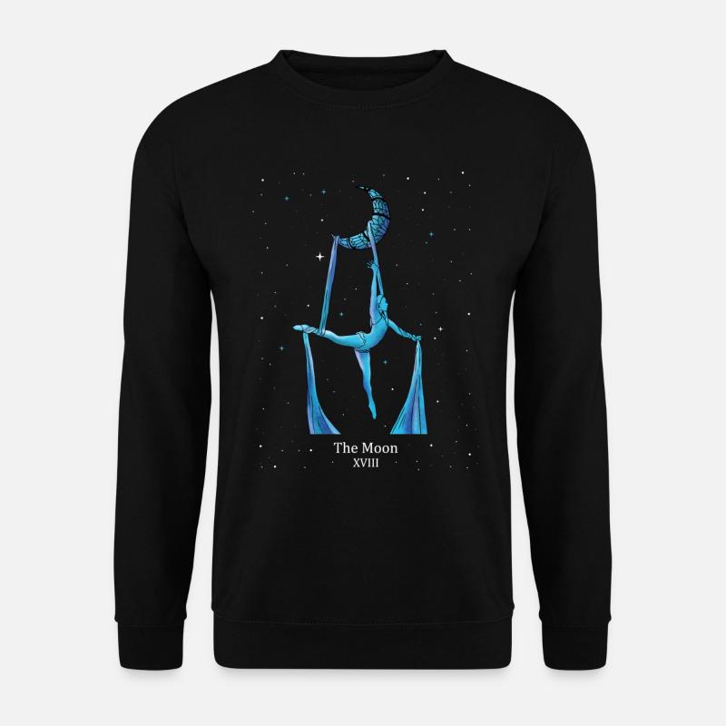 Aerial Silk Luftakrobatin Tarotkarte Der Mond - Unisex Pullover - Schwarz