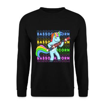 Bassoonicorn - Unicorn with bassoon - Unisex Sweatshirt - black - Front - Alina (178cm) & Michal (187cm)